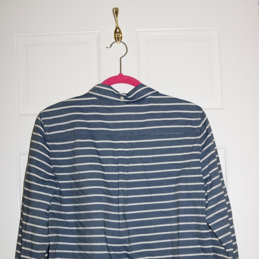 Striped denim women's button down